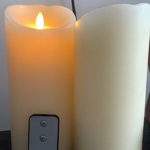 Luminara® Real-Flame Effect Pillar Candle in Ivory
